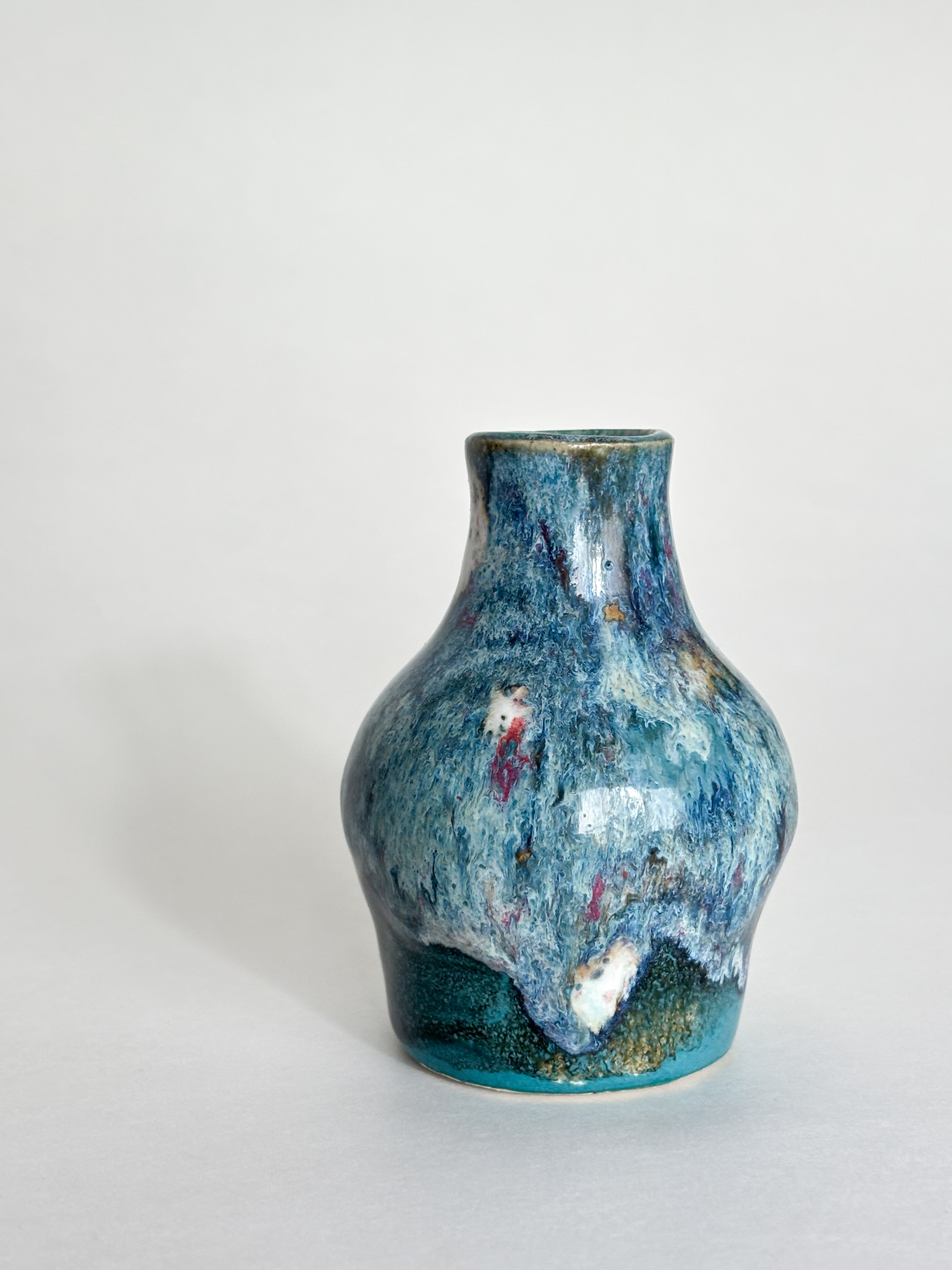 Drippy Blue Bud Vase