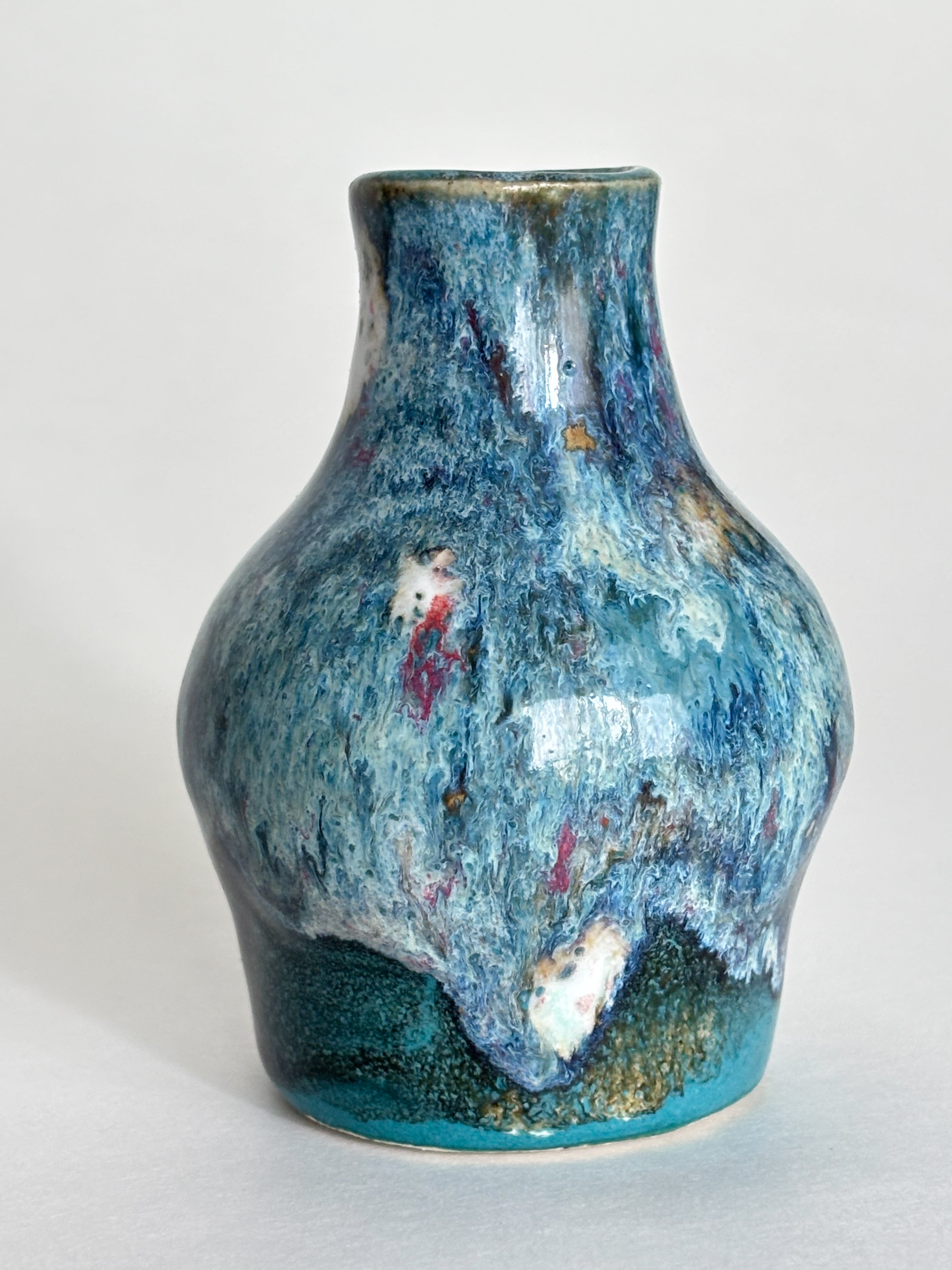 Drippy Blue Bud Vase