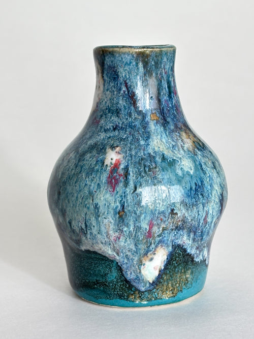 Drippy Blue Bud Vase