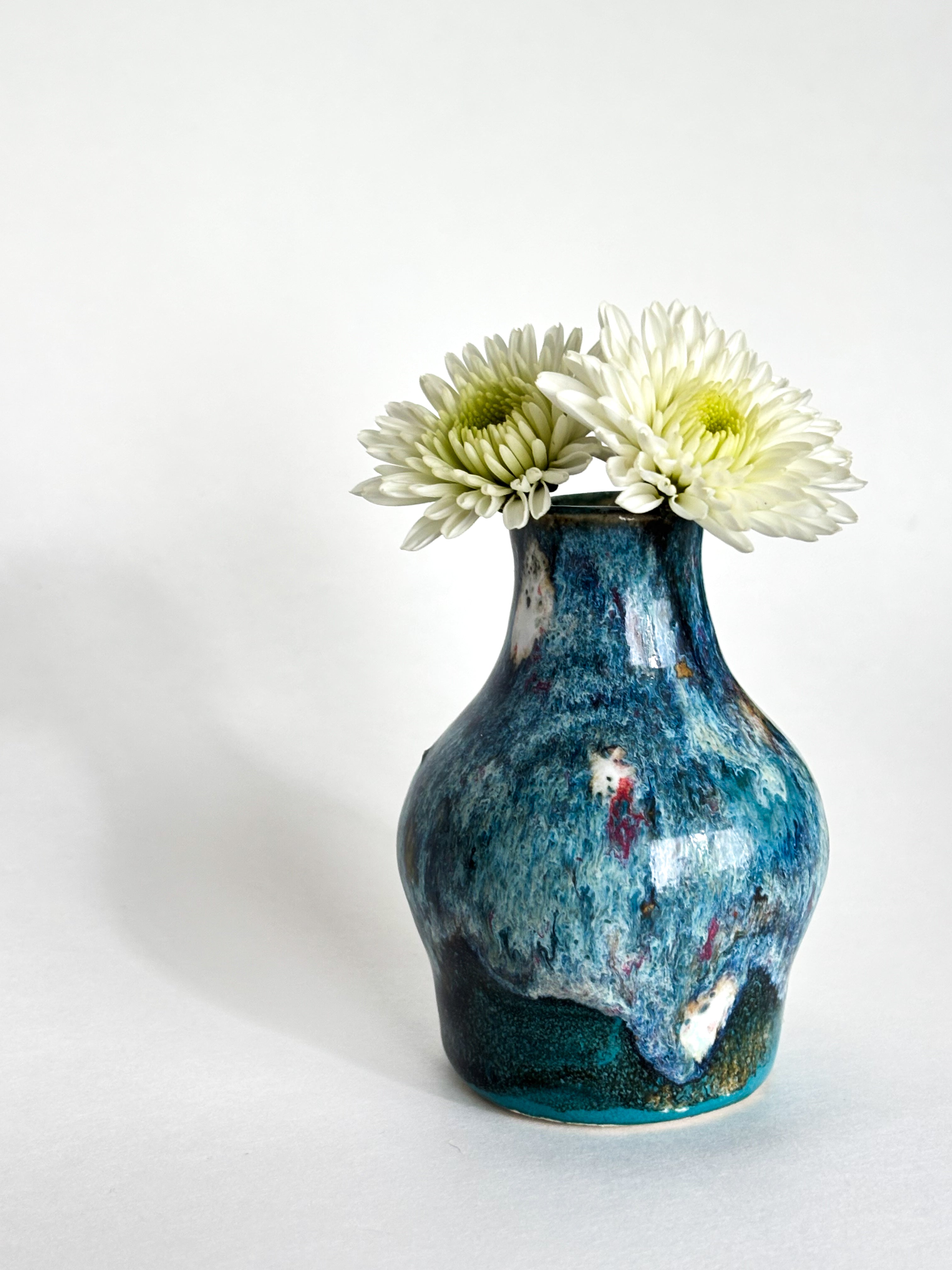 Drippy Blue Bud Vase